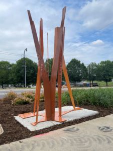 “Ever Upward,” part of the “Excelsior” public art project by Stacy Utley and Edwin Harris for Charlotte’s Historic West End.